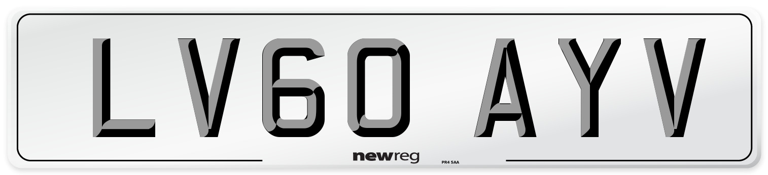 LV60 AYV Number Plate from New Reg